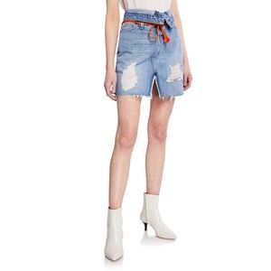 Hudson Jeans Sloane Super High-Rise Denim Skirt Size 25